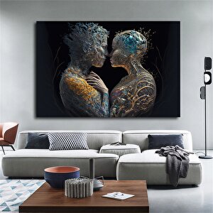 Aşka Dair: İki Bedende Tek Ruh – Aşk Temalı Çift Kanvas Tablosu 80x160 cm