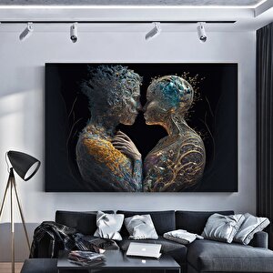 Aşka Dair: İki Bedende Tek Ruh – Aşk Temalı Çift Kanvas Tablosu