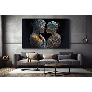 Aşka Dair: İki Bedende Tek Ruh – Aşk Temalı Çift Kanvas Tablosu