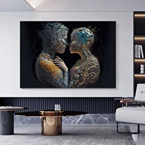 Aşka Dair: İki Bedende Tek Ruh – Aşk Temalı Çift Kanvas Tablosu 120x180 cm