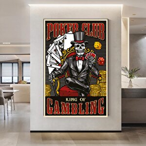 Ölümcül Dörtlü – İskelet Poker Duvar Sanatı; İskelet Poker Oynayan Kanvas Baskı; Poker Kanvas Sanatı 70x100 cm