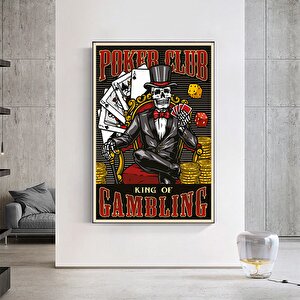 Ölümcül Dörtlü – İskelet Poker Duvar Sanatı; İskelet Poker Oynayan Kanvas Baskı; Poker Kanvas Sanatı