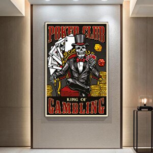 Ölümcül Dörtlü – İskelet Poker Duvar Sanatı; İskelet Poker Oynayan Kanvas Baskı; Poker Kanvas Sanatı