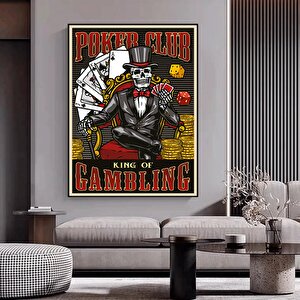 Ölümcül Dörtlü – İskelet Poker Duvar Sanatı; İskelet Poker Oynayan Kanvas Baskı; Poker Kanvas Sanatı 80x120 cm