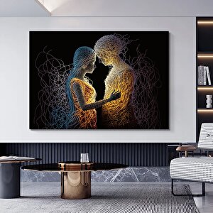 Aşka Dair: İki Bedende Tek Ruh – Aşk Temalı Çift Kanvas Tablosu 60x120 cm