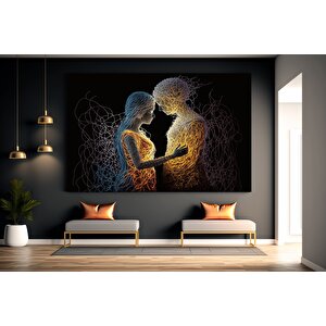 Aşka Dair: İki Bedende Tek Ruh – Aşk Temalı Çift Kanvas Tablosu 60x120 cm