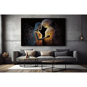 Aşka Dair: İki Bedende Tek Ruh – Aşk Temalı Çift Kanvas Tablosu