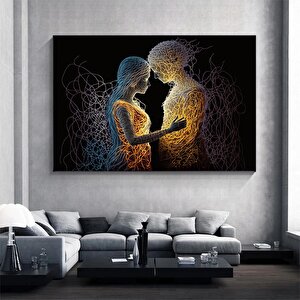 Aşka Dair: İki Bedende Tek Ruh – Aşk Temalı Çift Kanvas Tablosu