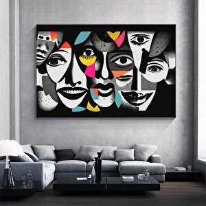 Modern Sanat Kanvası, Soyut İnsan Duvar Dekoru, Soyut Kanvas Sanatı, Renkli Yüz Kanvas Sanatı