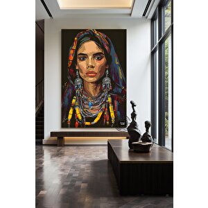 Faslı Berberi Kadın Kanvas Tablosu; Renkli Kadın Duvar Sanatı; Fas Dekoru