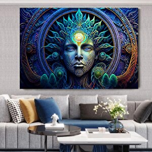 Psikedelik Beyin Patlaması Adam Tablosu – Renkli Soyut Psikedelik Kanvas