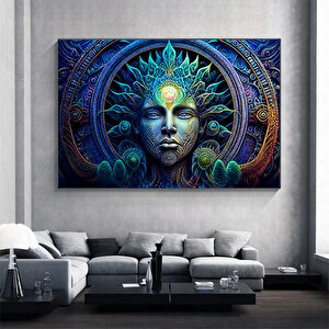 Psikedelik Beyin Patlaması Adam Tablosu – Renkli Soyut Psikedelik Kanvas