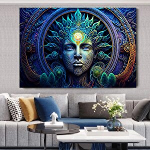 Psikedelik Beyin Patlaması Adam Tablosu – Renkli Soyut Psikedelik Kanvas