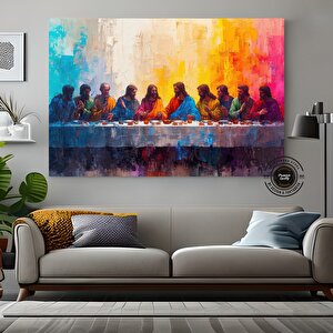 Son Akşam Yemeği Kanvas; Dini Duvar Dekoru; İsa Mural Tablo; Ekstra Büyük