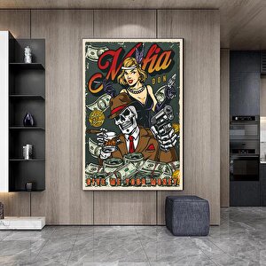 Ölümcül Dörtlü – İskelet Poker Duvar Sanatı; İskelet Poker Oynayan Kanvas Baskı; Poker Kanvas Sanatı