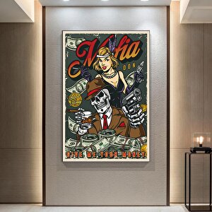 Ölümcül Dörtlü – İskelet Poker Duvar Sanatı; İskelet Poker Oynayan Kanvas Baskı; Poker Kanvas Sanatı