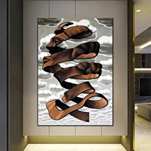Mc Escher Tarzı Modern 3d Kanvas Posteri, İnsan Yüzü Temalı Hediyelik Kanvas 80x120 cm