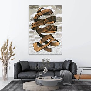 Mc Escher Tarzı Modern 3d Kanvas Posteri, İnsan Yüzü Temalı Hediyelik Kanvas 40x60 cm