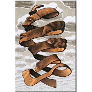 Mc Escher Tarzı Modern 3d Kanvas Posteri, İnsan Yüzü Temalı Hediyelik Kanvas