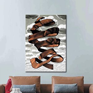 Mc Escher Tarzı Modern 3d Kanvas Posteri, İnsan Yüzü Temalı Hediyelik Kanvas