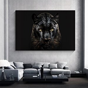 Kara Panter Posteri, Siyah Ve Altın Renkli Soyut Panter Kanvası, Büyük Dijital Baskı