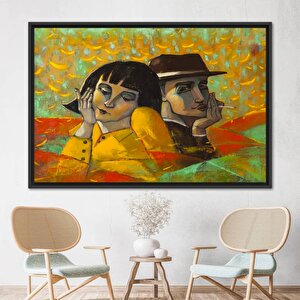 Aşıklar Portre Posteri, Sevgililer Günü Tablosu, Erkek-kadın Portre Kanvası