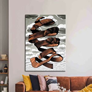 Mc Escher Tarzı Modern 3d Kanvas Posteri, İnsan Yüzü Temalı Hediyelik Kanvas