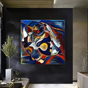 Yakın Plan Soyut Kanvas, Büyük Boy Renkli Poster Baskı