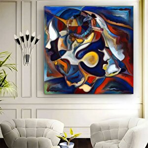 Yakın Plan Soyut Kanvas, Büyük Boy Renkli Poster Baskı