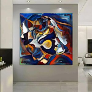 Yakın Plan Soyut Kanvas, Büyük Boy Renkli Poster Baskı