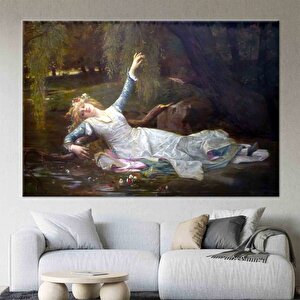Alexandre Cabanel Yağlıboya Kadın Portresi, Ophelia Reprodüksiyon Kanvas 80x120 cm