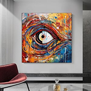 Yağlıboya Göz Tablosu, Renkli Kanvas Sanatı, Duvar Dekoru