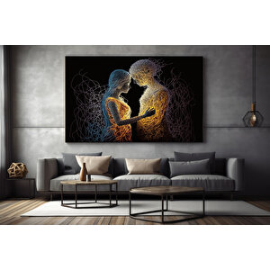 Aşka Dair: İki Bedende Tek Ruh – Aşk Temalı Çift Kanvas Tablosu