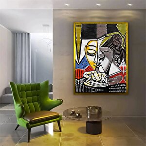 Le Rêve - Pablo Picasso, Koltukta Uyuyan Kadın, Çok Renkli Hazır Picasso Tablosu 100x150 cm