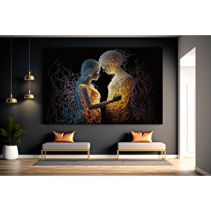 Aşka Dair: İki Bedende Tek Ruh – Aşk Temalı Çift Kanvas Tablosu 20x30 cm