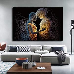 Aşka Dair: İki Bedende Tek Ruh – Aşk Temalı Çift Kanvas Tablosu 20x30 cm