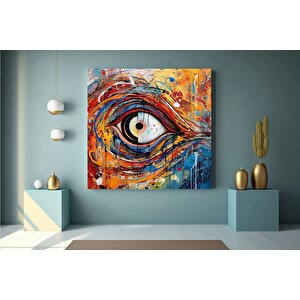 Yağlıboya Göz Tablosu, Renkli Kanvas Sanatı, Duvar Dekoru