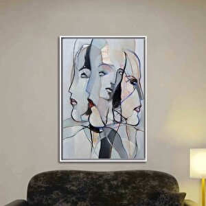 Kadın Yüzü Tablosu, Soyut İnsan Figürleri, Lüks Duvar Dekoru