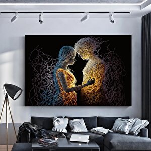 Aşka Dair: İki Bedende Tek Ruh – Aşk Temalı Çift Kanvas Tablosu