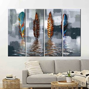 Soyut Tüy Kanvas Tablosu, Yağlıboya Baskı, Modern & Lüks Duvar Sanatı