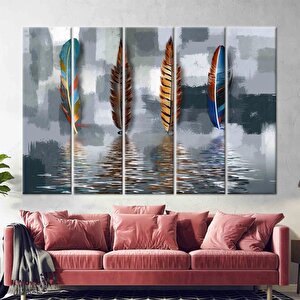 Soyut Tüy Kanvas Tablosu, Yağlıboya Baskı, Modern & Lüks Duvar Sanatı