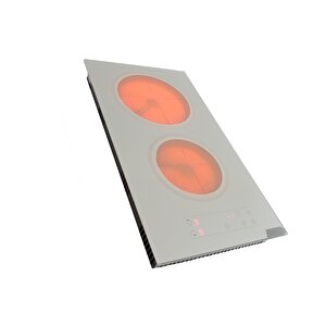 Alveus Beyaz İkili Vitro Seramik Ankastre Elektrikli Domino Ocak