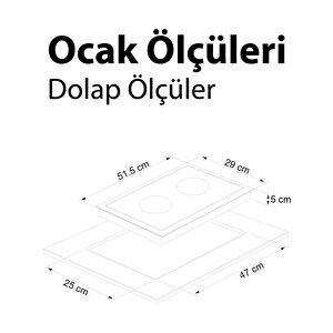 Alveus Beyaz İkili Vitro Seramik Ankastre Elektrikli Domino Ocak