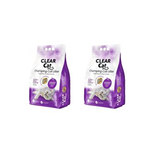 Clearcat Lavanta Kokulu Bentonite Doğal Topaklaşan Kedi Kumu 10 Lt X 2 Adet