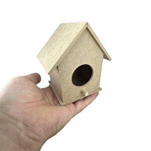 Küçük Boy Beşli Boyanabilir Ahşap Kuş Evi 13x10 Cm