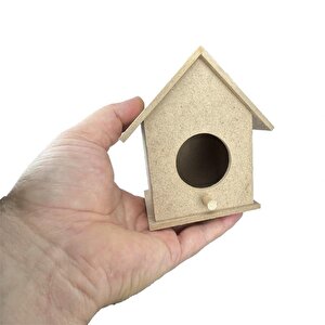 Küçük Boy Beşli Boyanabilir Ahşap Kuş Evi 13x10 Cm