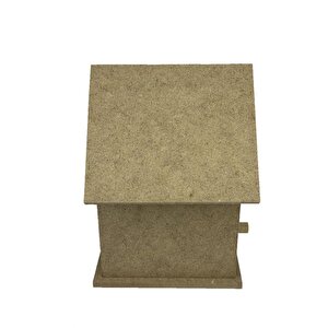 Küçük Boy Üçlü Boyanabilir Ahşap Kuş Evi 13x10 Cm