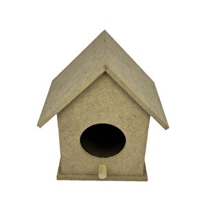 Küçük Boy Üçlü Boyanabilir Ahşap Kuş Evi 13x10 Cm