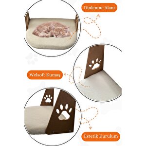 Pet Kalorifer Petek Radyatöre Asılabilen Kedi Köpek Yatağı Peluş Beyaz