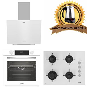 Ala Beyaz Cam Ankastre Set 570 W - 159 Dw 65cm - 332 W Turbolu - (kahve Makinesi Hediyeli)